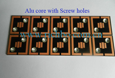 Aluminium core with Screw Holes and Black soldermask